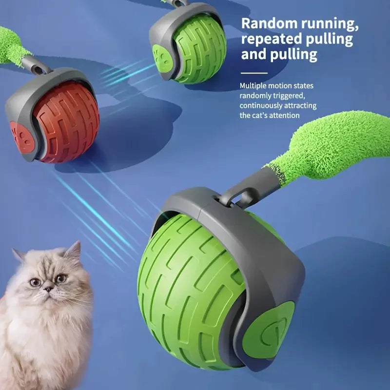 Balle de jeu intelligente pour chat – Roule, bondit et se recharge en USB