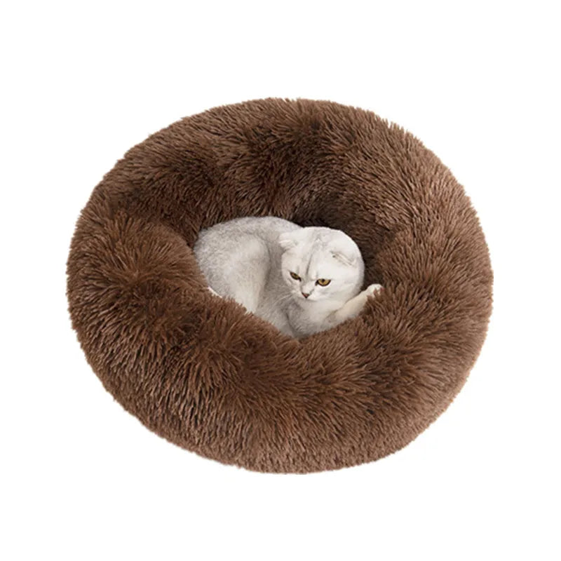 Panier rond en peluche 40 cm – Lit chaud et confortable pour chats et chiens