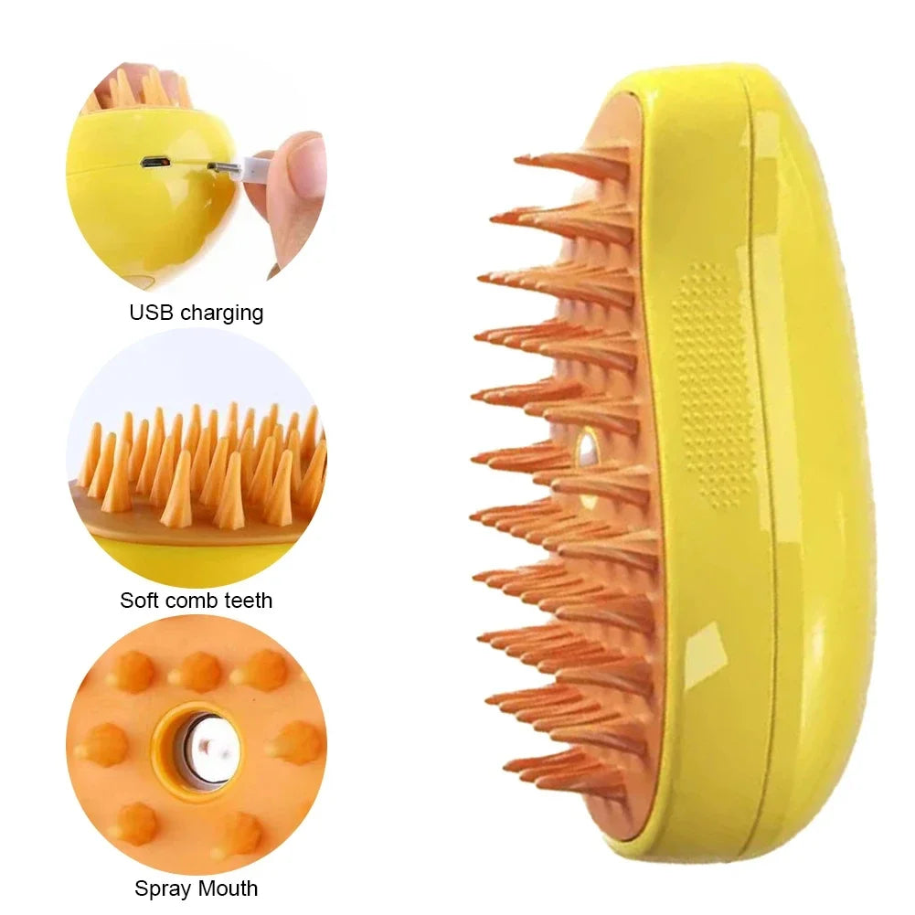 Brosse à vapeur massante pour chat et chien – Outil de toilettage multifonction