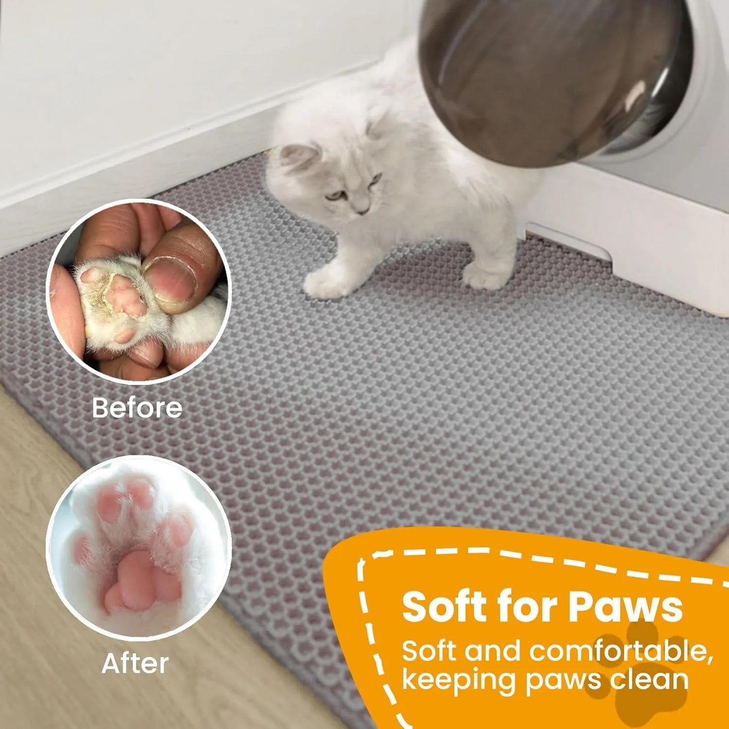 Tapis de litière pour chat – Grand format, étanche et facile à nettoyer, protection totale du sol
