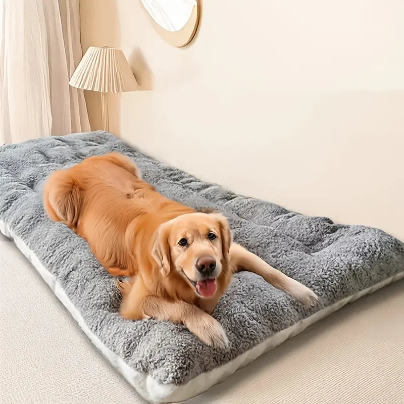 Lit pour chien en peluche en polyester doux extra grand canapé lit pour chien épais pour grand chien lit de tapis de caisse pour chien