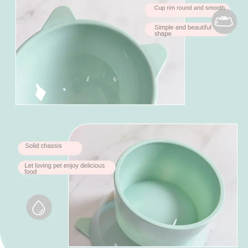 Bol double surélevé pour animaux – Confort du cou, anti-éclaboussures, idéal pour chiens et chats