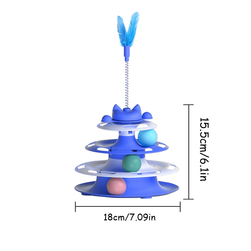 Jouets pour chats pour l'auto-divertissement : platine interactive, baguette à teaser, balles - anti-ennui pour chatons et chats adultes,