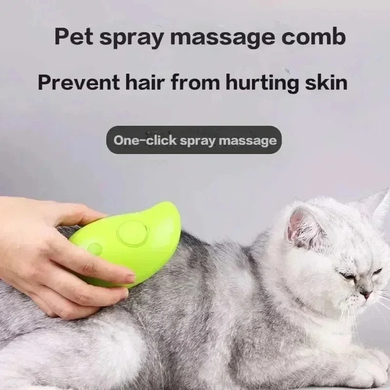 Brosse à vapeur massante pour chat et chien – Outil de toilettage multifonction