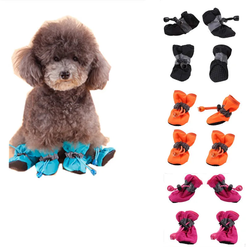 Petites bottes chaudes et imperméables pour pattes de chiots et chats – Lot de 4