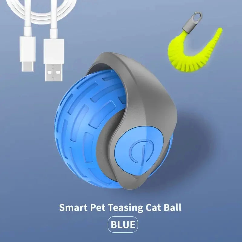Balle de jeu intelligente pour chat – Roule, bondit et se recharge en USB