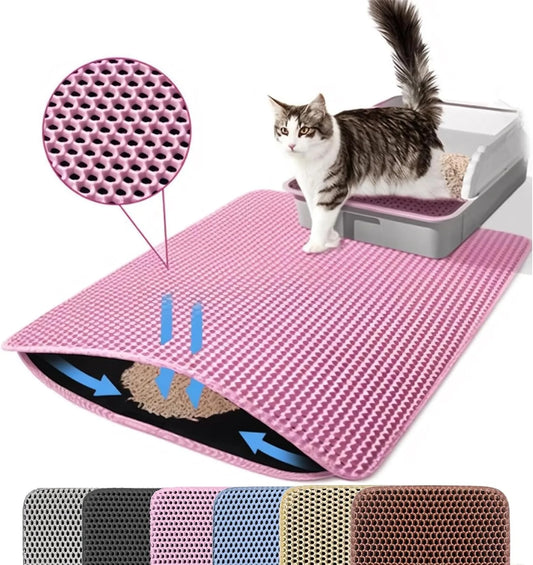 Tapis de litière pour chat – Grand format, étanche et facile à nettoyer, protection totale du sol