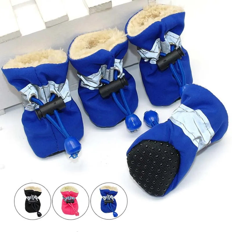Petites bottes chaudes et imperméables pour pattes de chiots et chats – Lot de 4