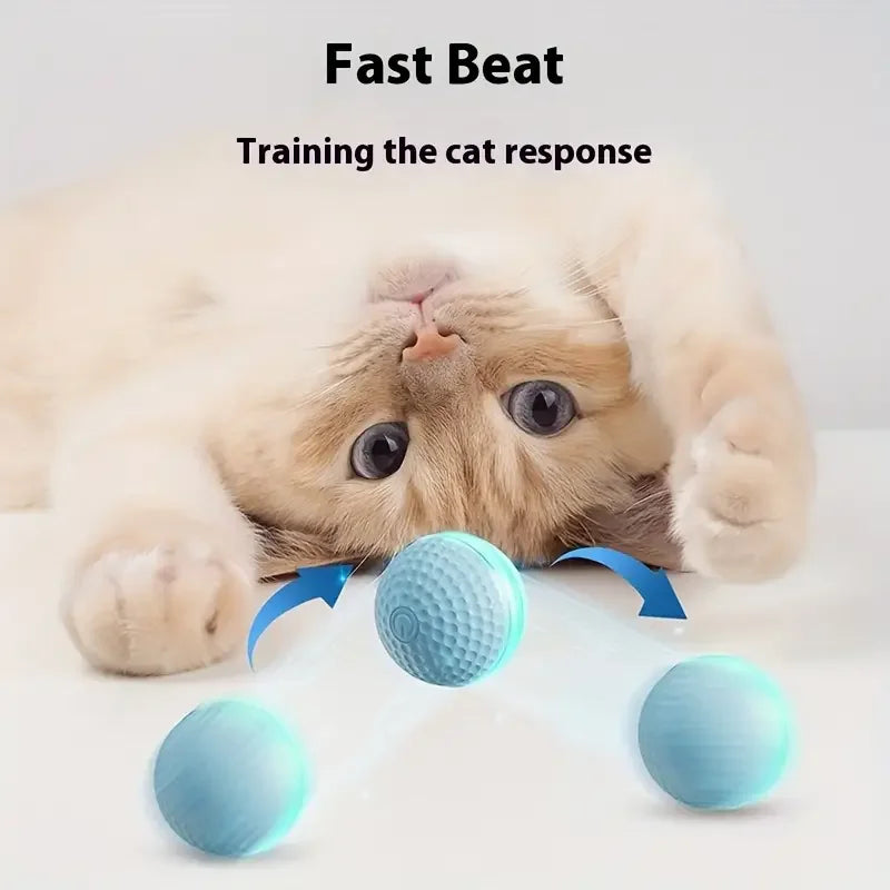 Balle de jeu intelligente pour chat – Roule, bondit et se recharge en USB