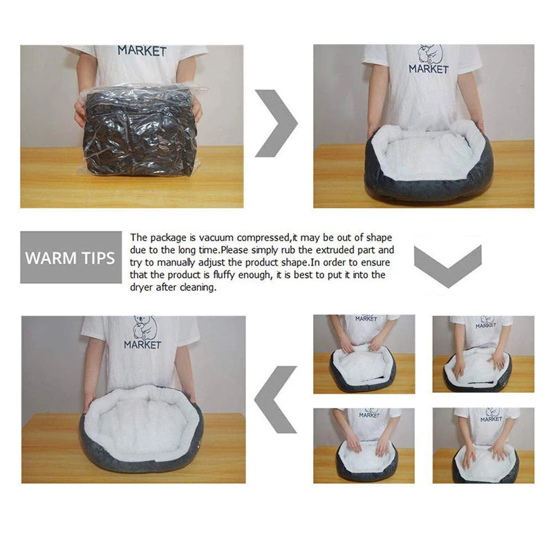 Lit pour animaux avec grotte intégrée – Confort premium pour petits chiens et chats