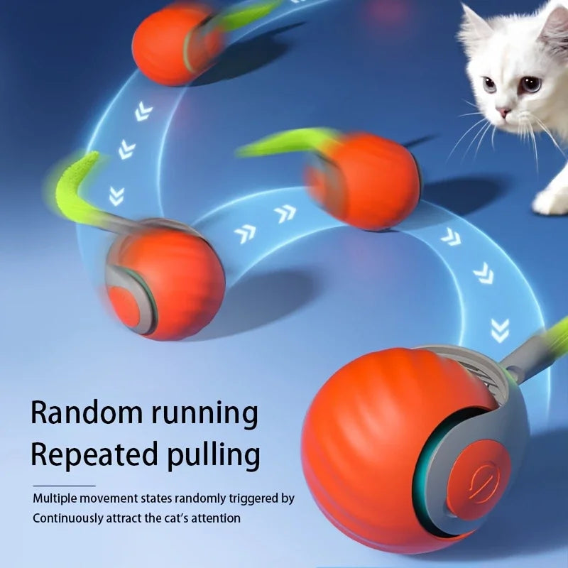 Balle de jeu intelligente pour chat – Roule, bondit et se recharge en USB