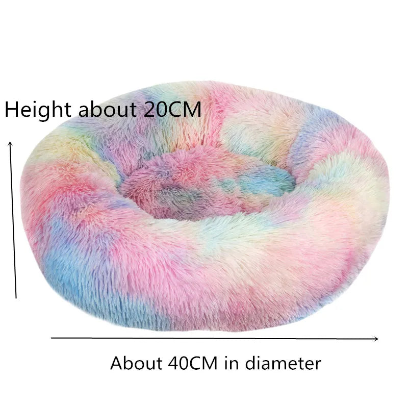 Panier rond en peluche 40 cm – Lit chaud et confortable pour chats et chiens