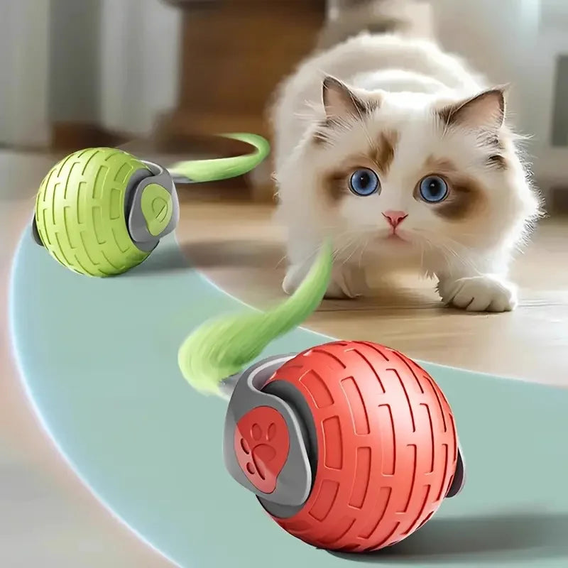 Balle de jeu intelligente pour chat – Roule, bondit et se recharge en USB