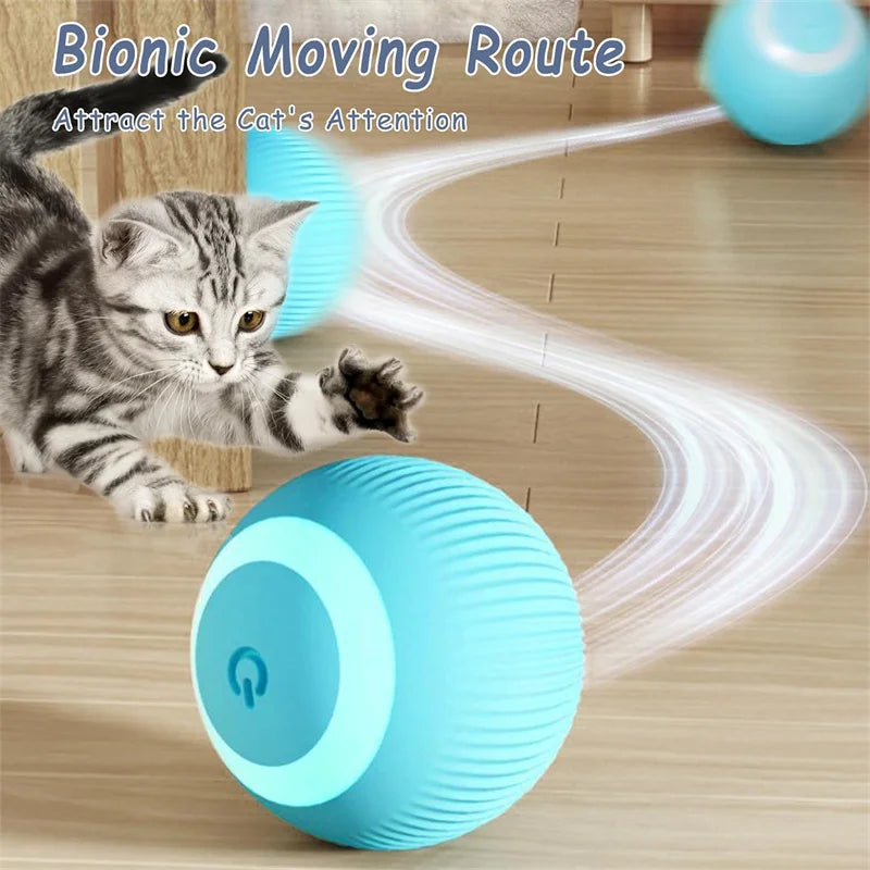 Balle de jeu intelligente pour chat – Roule, bondit et se recharge en USB
