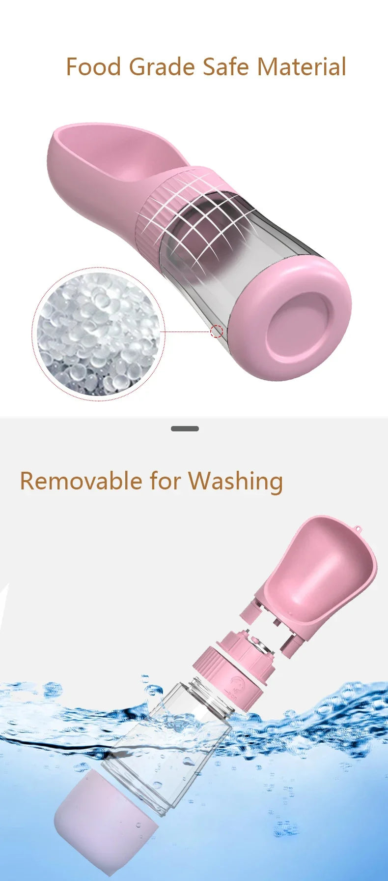 Gourde pour animaux de compagnie – Ouverture Twist, légère et idéale pour l’extérieur