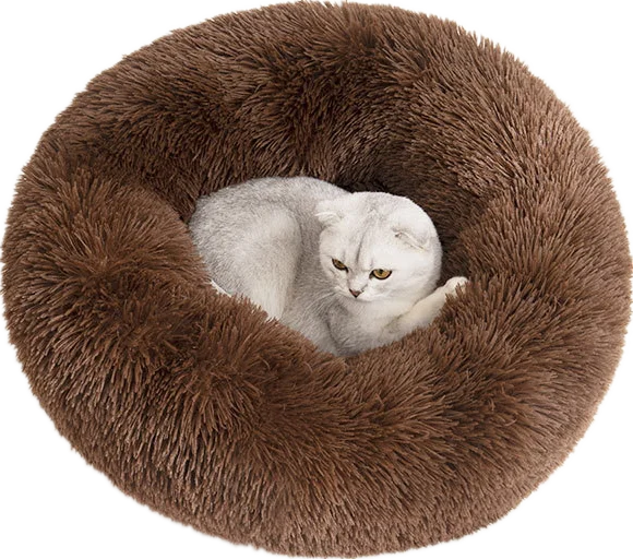 Panier rond en peluche 40 cm – Lit chaud et confortable pour chats et chiens